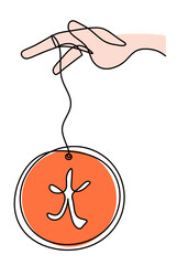 Abstract hand with element of fire in feng shui (hieroglyph means 