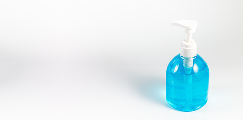 Alcohol gel sanitizer hand gel cleaners for anti bacteria and virus on white background