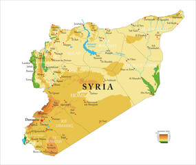 Syria physical map