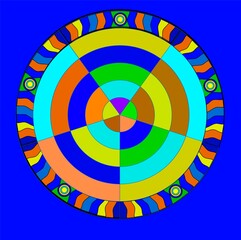 multicolored mandala for painting and therapy