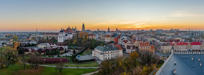 Obraz premium Lublin Old Town Sunset Panorama