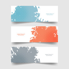 Set of colorful banner with watercolor texture background.	

