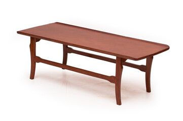 Vintage Wooden Coffee Table on white background