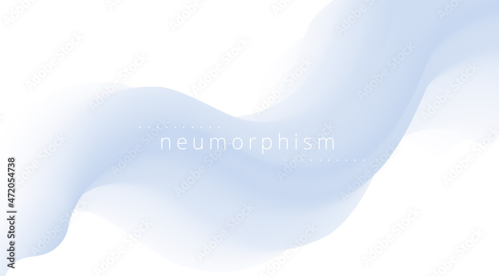 Wall mural neumorphism abstract poster with gradient soft wave. vector neomorphic duotone background with 3d sh