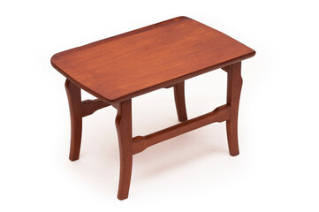 Vintage Wooden Coffee Table on white background