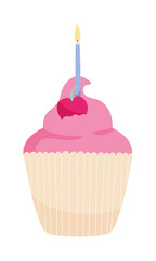 pink birthday cupcake