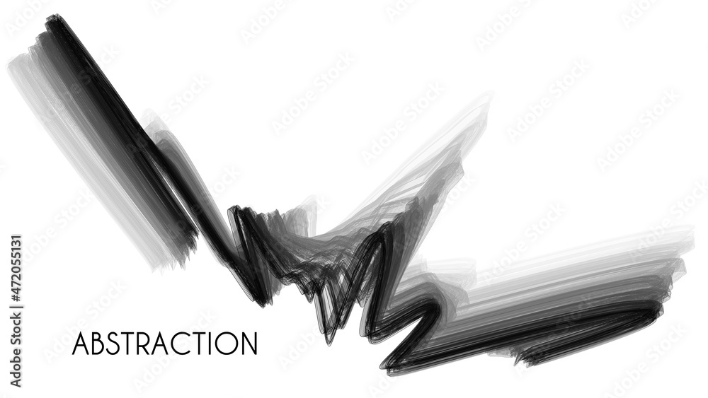Poster black and white stylized splash of thin lines. vector graphics