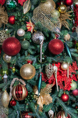 Christmas background with christmass balls Soft focus