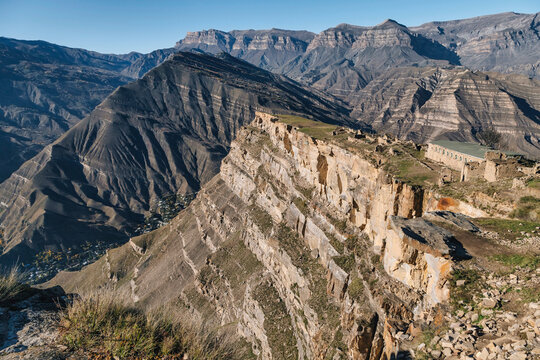 Scenic view of mountains at Goorskaya Bashnya, Dagestan, Russia
