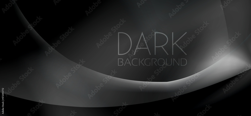 Poster Dark background with curved line. Vector graphics