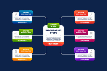 Business Chart Infographic Flat Template