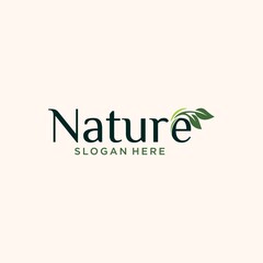 Eco-friendly concept round leaf vector logo design organic leaf logo luxury leaf graphic
