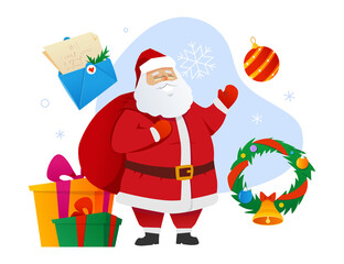 Merry Christmas - flat design style colored illustration