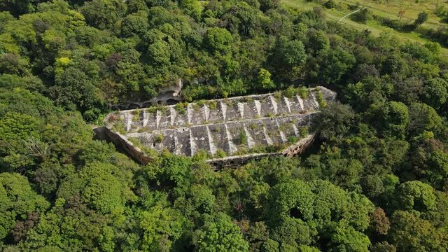 Aerial shot of Tarakaniv Fort, Ukraine