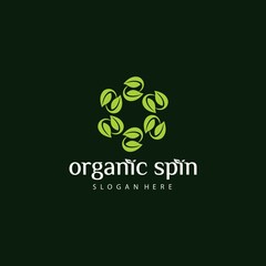 Round leaf vector logo design ecofriendly concept organic leaf logo luxury leaf graphic