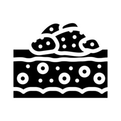 papilloma skin disease glyph icon vector. papilloma skin disease sign. isolated contour symbol black illustration