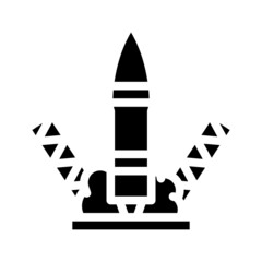 rocket launch glyph icon vector. rocket launch sign. isolated contour symbol black illustration