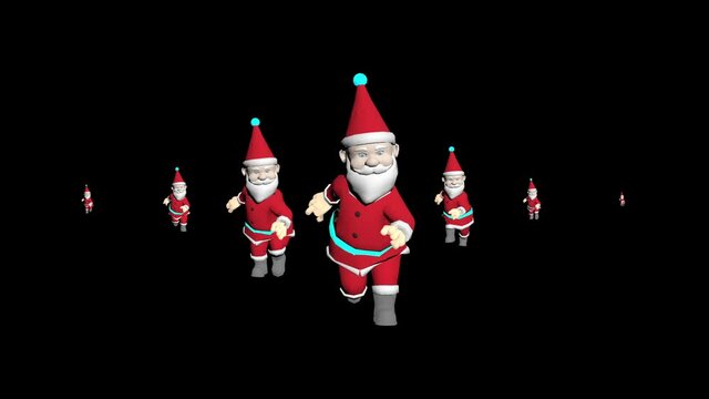 Santa Claus 3D animation. Merry Christmas cartoon animation. 