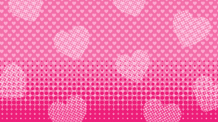 ハートの背景イラスト_アメコミ風_16:9