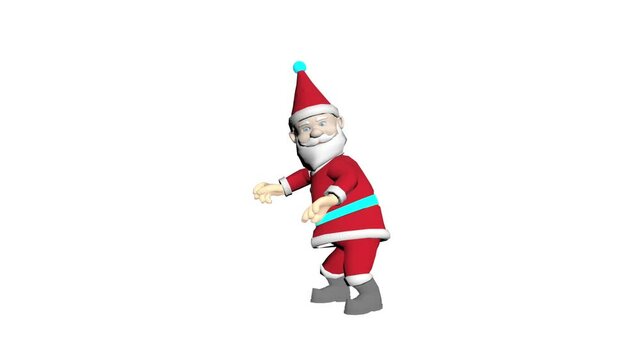 Santa Claus 3D animation. Merry Christmas cartoon animation. 