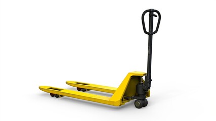 Obraz premium Pallet jack isolated on infinite white background 3D computer generated 