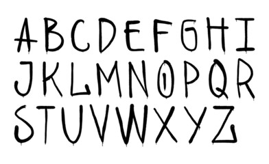 graffiti alphabet. Spray paint effect letters