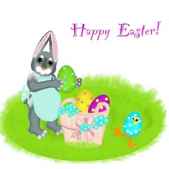easter card with bunny