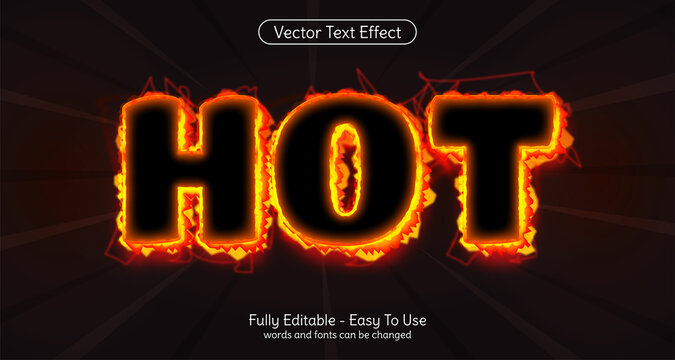 Creative 3d text Hot editable fire style effect template
