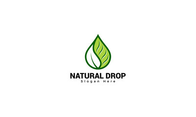 Natural Drop Logo Vector Template