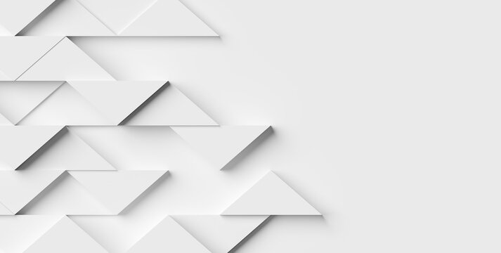 Random shifted white wide triangle geometrical background wallpaper banner pattern with copy space