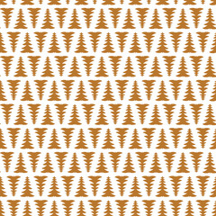 Sketch Christmas Tree Seamless Pattern, New Year Background