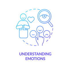 Emotions comprehension concept icon. Research customers feelings. Consumer mood analysis. Emotional marketing abstract idea thin line illustration. Vector isolated outline color drawing