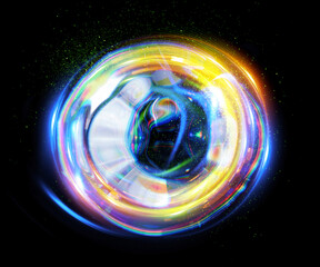 Vivid abstract background. Beautiful swirl trail effect frame. .Mystical portal. Bright sphere lens. Rotating lines. Glow ring. .Magic ball. Led spiral. Glint lines. Focus place. Illusory flash.