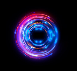 Vivid abstract background. Beautiful swirl trail effect frame.  .Mystical portal. Bright sphere lens. Rotating lines. Glow ring. .Magic  ball. Led spiral. Glint lines. Focus place. Illusory flash.
