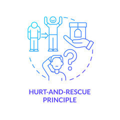 Hurt-and-rescue approach concept icon. Point out problem and offer solution. Selling method. Marketing technique abstract idea thin line illustration. Vector isolated outline color drawing