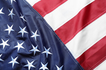 National flag of America as background, top view