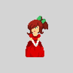 Woman pixel character in art style