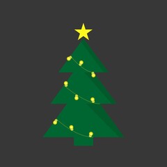 Christmas tree decorated with colorful garlands.  Christmas tree.
