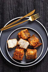 fried pieces of hake on a plate
