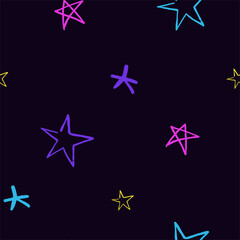 Stars pattern seamless background. multicolored graffiti stars