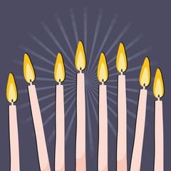 pink candles illustration