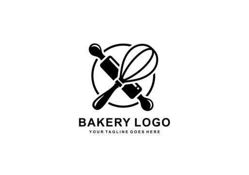 Bakery simple flat logo vector illustration