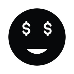 Dollar emoji Isolated Vector icon which can easily modify or edit

