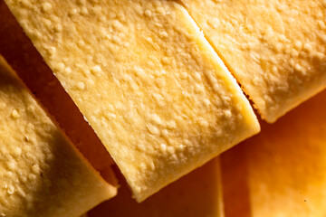 Pappardelle pasta in macro view.  