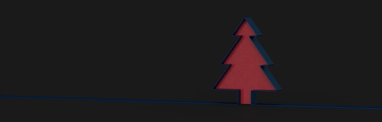 Christmas new year abstract 3d low poly tree card