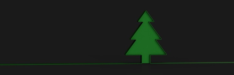 merry christmas card modern 3d minimal tree