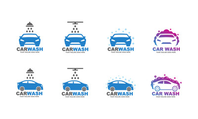 Car wash logo set design vector illustration
