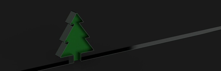 Fototapeta premium abstract christmas tree ribbon ball 3d rendering