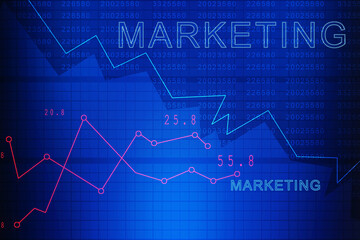 2d rendering Stock market online business concept. business Graph 