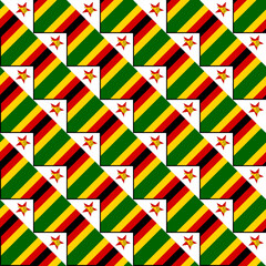 seamless pattern of zimbabwe flag. vector illustration. print, book cover, wrapping paper, decoration, banner and etc - obrazy, fototapety, plakaty